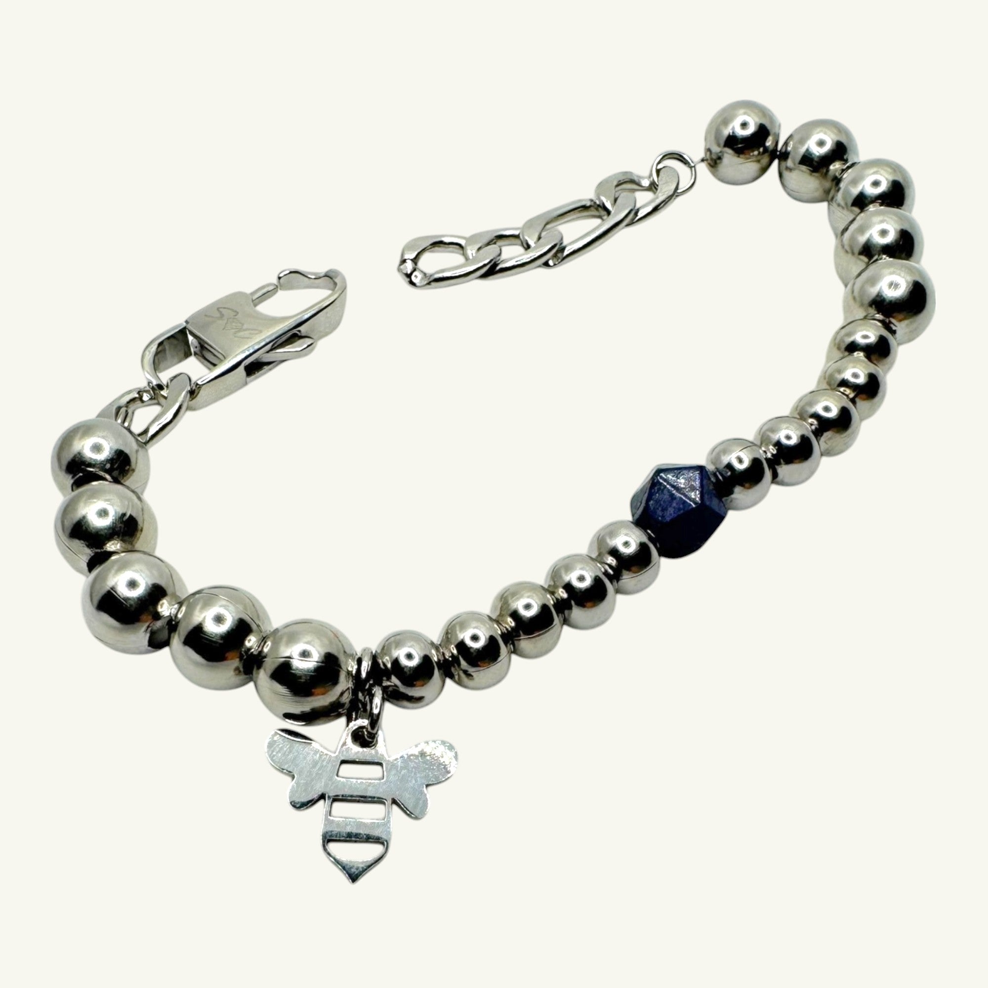 Bracciale lapis sfaccettato e charm ape Sharifa Crystals